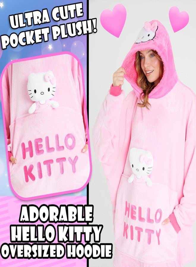 Hello Kitty هودي بطانية نسائي هالو كيتي مع ملابس مريحة ملحقة - هدايا لها - Image 3