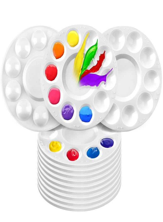 LotFancy 32 Pack Paint Tray Palettes, Plastic Paint Pallets, Painting Tray Palette, Round Paint Holder Tray, DIY Craft, Art Painting, Classes, Play Party, Kindergarten or School - Image 1