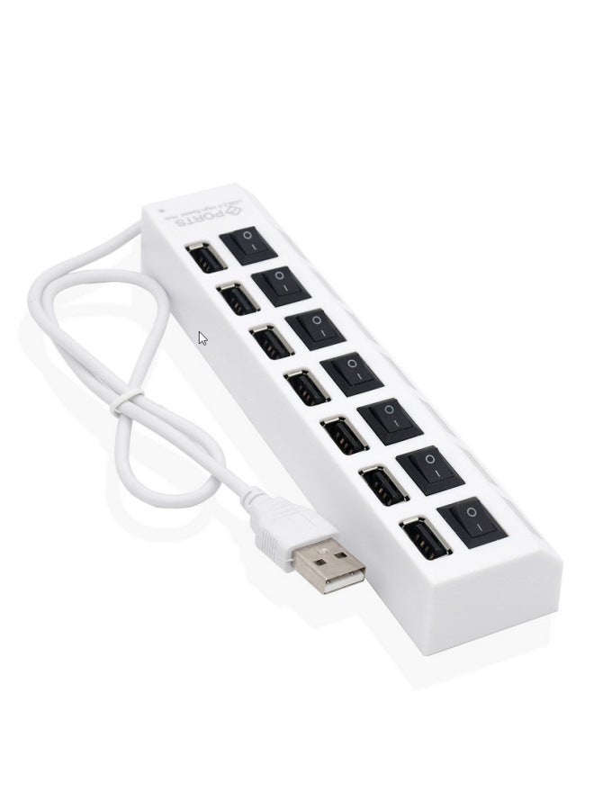 Neutral Usb Hub Extender 7-port Hub Black And White With Switch Light Hub 4-port Expansion Dock - Image 4