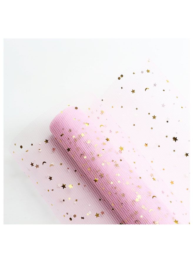 1 لفة ورق تغليف الهدايا والباقة ستار مون غزل شبكة 48x450 سم