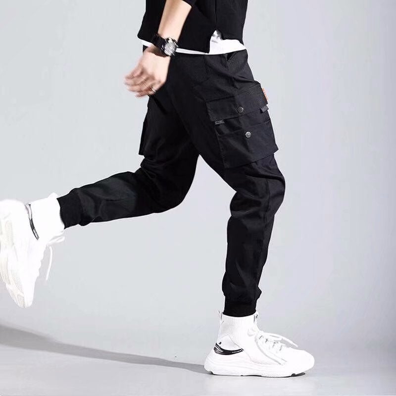 Mens Casual Cargo Pants Slim Summer Lightweight Grey - Image 5