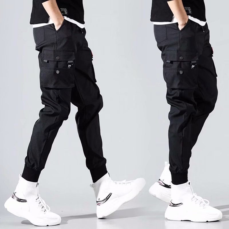 Mens Casual Cargo Pants Slim Summer Lightweight Grey - Image 4