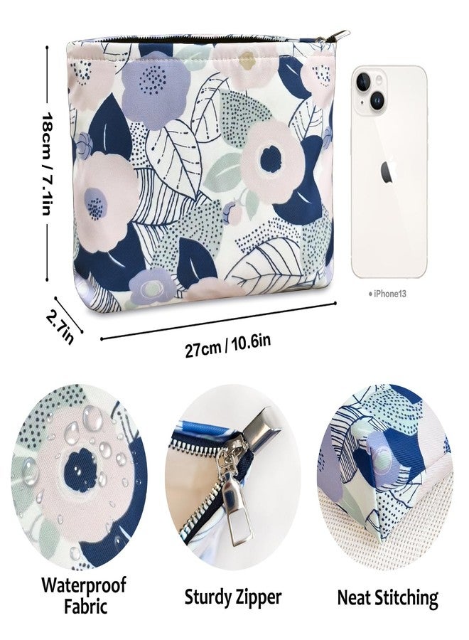 STARDW Flower Cosmetic Bags Makeup Bags for Women and Girls,Travel Makeup Bag Large Capacity Canvas Makeup Bag,Makeup Organizer Bag Zipper Pouch, Abstract Flowers, Large Capacity Aesthetic Makeup Bags - Image 4