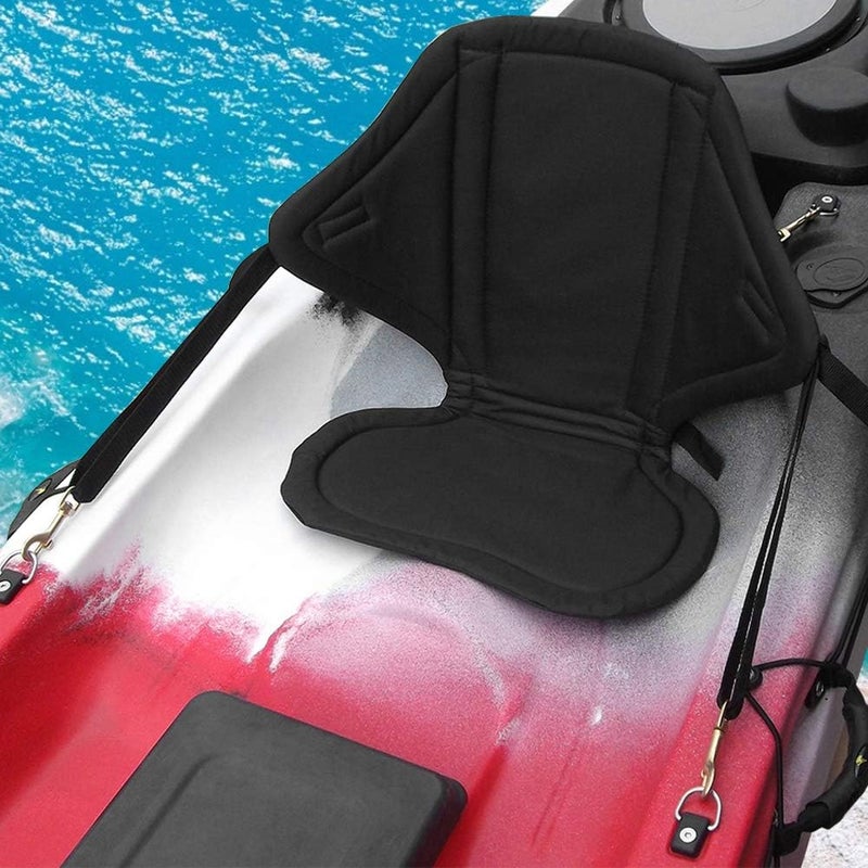 klarako Kayak Seat, Universal Detachable Padded Canoe Seat Kayak Backrest Cushion with Adjustable Strap for Drifting Rafting Canoeing Kayaking Fishing - Image 2