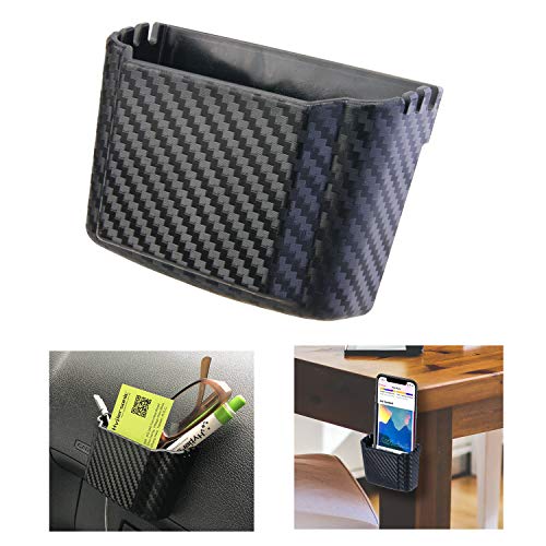 Hypersonic Front Seat Car Organizer Universal Vehicle Dashboard Pocket Holder Plastic Black Cargo Storage Box Holds Phone Money Cards Keys Glasses Remote - Image 1