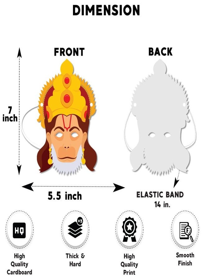 Festiko® Ramayan Face Masks for Kids 12 Pcs, Dussehra Decoration Items, Theme Decoration - Image 3