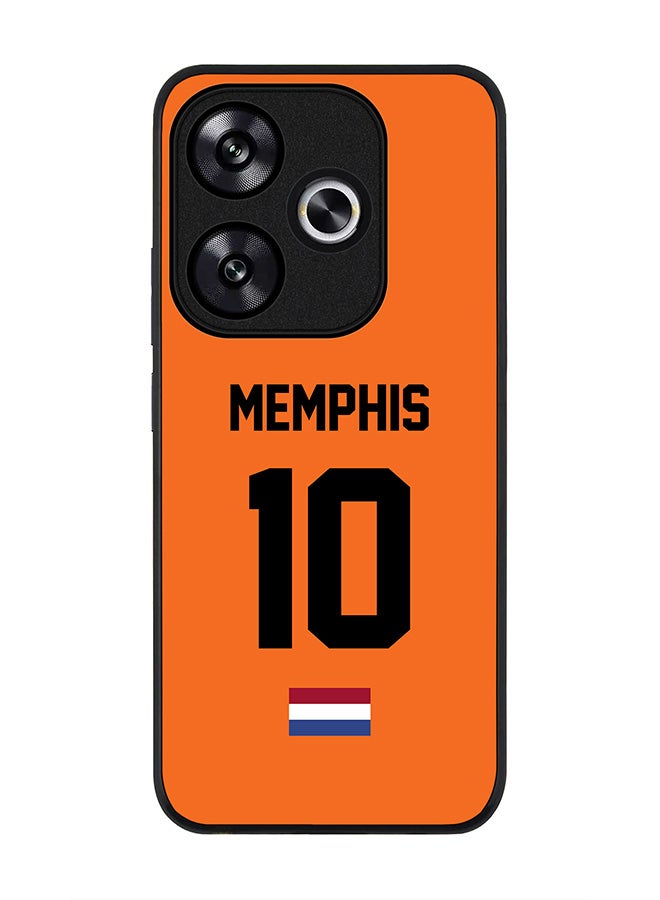 Stylizedd Rugged Black edge case for Xiaomi Poco F6 / Xiaomi Redmi Turbo 3, Slim fit Case Flexible Cover - Football Team - Netherlands, Player Name - Memphis - Image 1