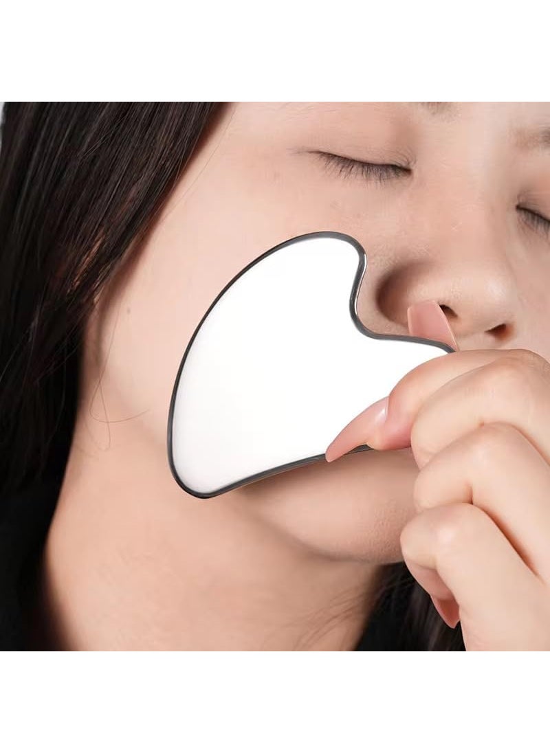 B-BUCKET ETSAP Premium Stainless Steel Gua ShaMetal Gua Sha Facial Tool Firm Face Muscles Reduce Puffiness Facial Tension Helps Lymphatic Drainage GuaSha Beauty Tool for Body Neck Eyes Heart Shape SS GUA SHA 85 GRM  - Image 4