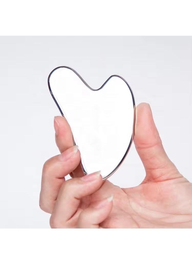 B-BUCKET ETSAP Premium Stainless Steel Gua ShaMetal Gua Sha Facial Tool Firm Face Muscles Reduce Puffiness Facial Tension Helps Lymphatic Drainage GuaSha Beauty Tool for Body Neck Eyes Heart Shape SS GUA SHA 85 GRM  - Image 5