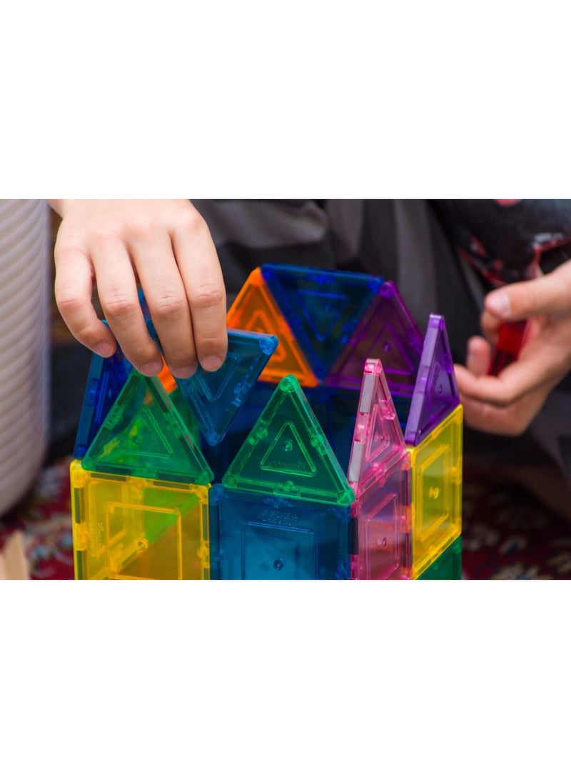 Gemmicc 60 Pieces Magnetic Tiles Building Set for Kids – Colorful Magnetic Construction Blocks with Squares, Triangles, Windows & Special Building Pieces – STEM Educational Toy for Creative 2D & 3D Play - Image 4