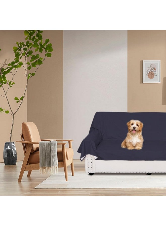 DUJUIKE Waterproof Bed Cover for Dog and Cats,Pet Hair Resistant Bed Sheet Cover, Protective Bed Liner Cover with 100% Waterproof Breathable Thin Fabric (Twin 63 * 90 inch, Navy Blue) - Image 5
