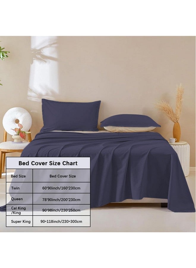 DUJUIKE Waterproof Bed Cover for Dog and Cats,Pet Hair Resistant Bed Sheet Cover, Protective Bed Liner Cover with 100% Waterproof Breathable Thin Fabric (Twin 63 * 90 inch, Navy Blue) - Image 3