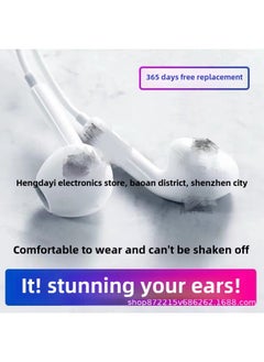 Generic Suitable For Android Apple Round Hole Socket In-ear Sports Subwoofer Headset Cord-Color:Pink   4D Stereo Official Standard  - Image 2