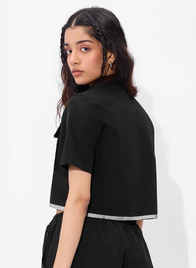 ذا سوليد ستور قميص قصير مزود بجيب بغطاء - Image 4