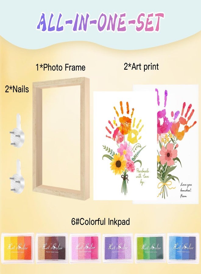 Physkoa Handprint Flower Kit with Frame - Gifts for Mom Grandma at Mother’s Day, Grandparents Day, Christmas, Birthdays, Baby Showers - DIY Family Keepsake Craft - Image 3