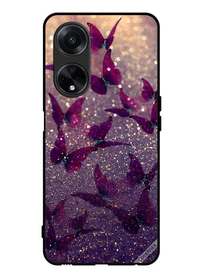 Covernex غطاء حماية لهاتف Oppo A98 5G برسومات فراشات لامعة  - Image 1