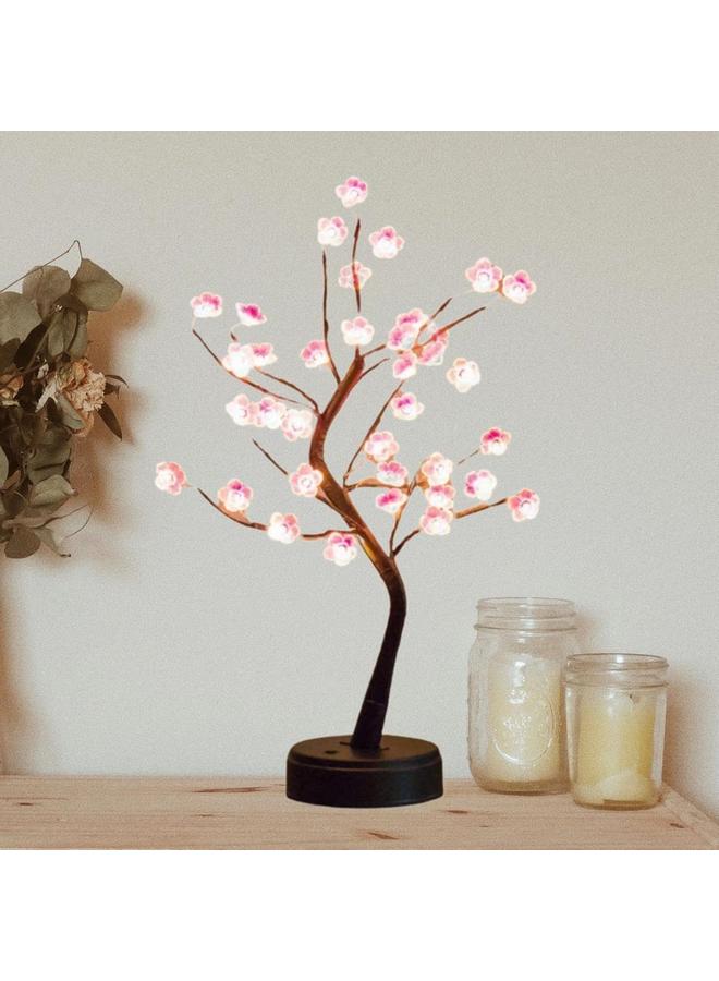 Bluejw Cherry Blossom Tree Lamp, 18inch 36 Led Bonsai Tree Lights, Battery/USB Operated Japanese Decor Night Lights for Bedroom Home Idea - Image 4