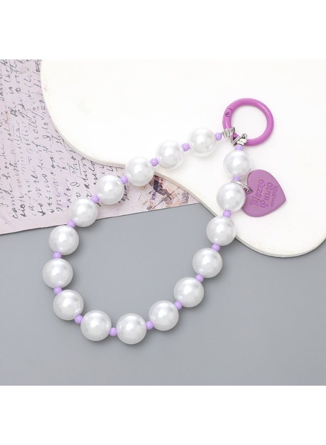 NIBEMINENT Phone Charm/ Chain Strap for Women Girls,K2832 Pearl Flowers Cell Phone Case Lanyard Wrist Strap