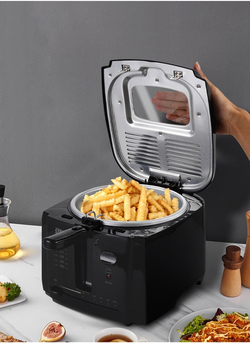 Electric Fryer Cold Contact Surface Easy to Clean Non stick Basket 3L Large Capacity Adjustable Temperature Black - pzsku/Z7CD1700B7367E5ED84B3Z/45/_/1714618317/e12bb78c-397f-4013-b6e1-93cd3dc845e9