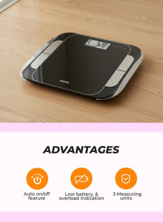 Digital Smart Body Fat Bathroom Scale - GBS46506UK, High Accuracy Digital Weighing Scales for Body Weight, BMI Visceral Body Fat Rating, Muscle Mass, Body Hydration, Water & Bone Mass - view 3