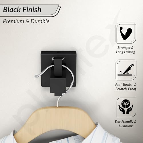 Plantex Stainless Steel Robe Hook for Bathroom/Door Hanger Hook/Wall Towel Hook/Bathroom Accessories - Pack of 1, Aqua (Black) - Image 2