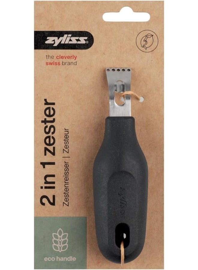 Zyliss 2 in 1 Zester, Citrus Grater/Zester with Coarse and Fine Zests, Sustainable Wheat Straw Handle/Stainless Steel, Dishwasher Safe - Image 2