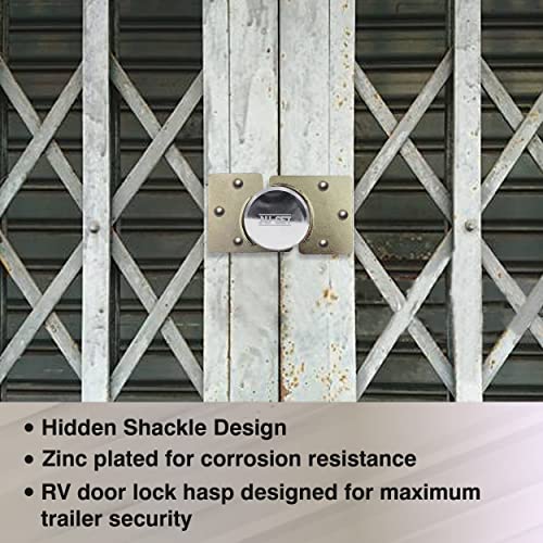 NU-SET Lock | RV High Security Hasp Latch for Trailer Door | 8 1/4 Inch Trailer Hasp Lock | RV Accessories & Door Hardware (Gray) - Image 5