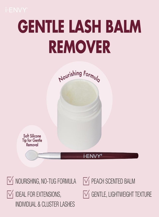 i.Envy i-ENVY Lash Remover Balm, Eyelash Glue & Bond Cleanser for Fake Lash Clusters, Individuals & Extensions, Gentle Nourishing Peach-Infused Formula with Silicone Applicator, For Sensitive Skin & Eyes - Image 4