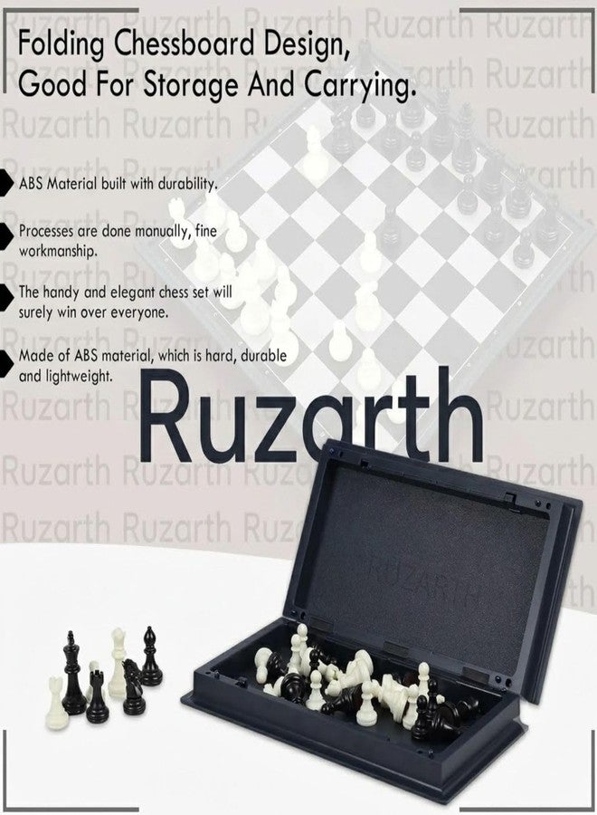 RUZARTH Magnetic Chess Set 25x25CM Folding Chess Board for Kids & Adults, Portable Travel Chess Game with Strong Magnetic Pieces, Educational Strategy Board Game. (Black & White10 inches) - Image 5