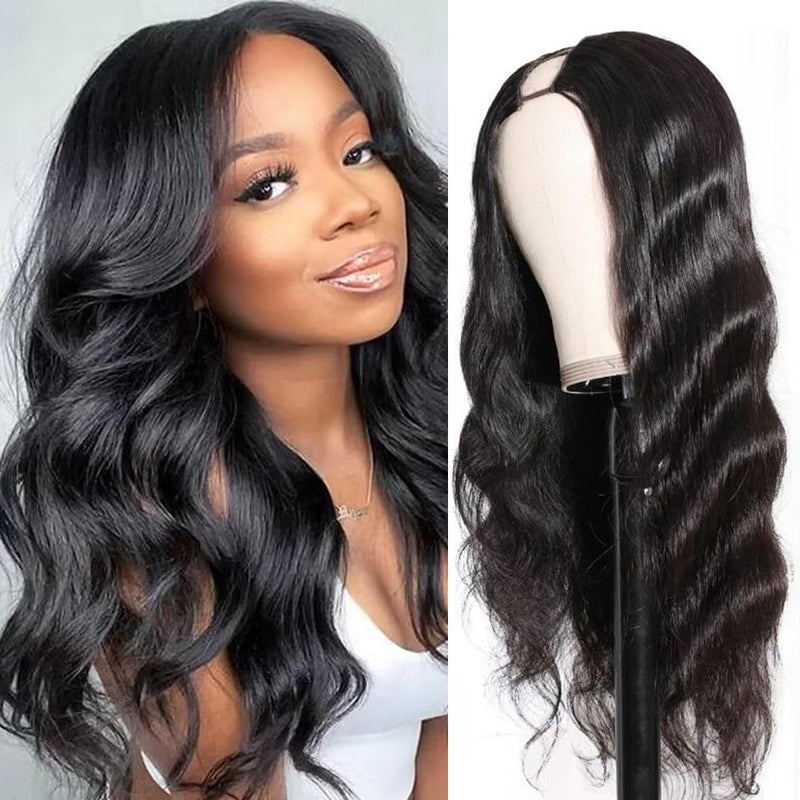 Tahikie 250% Density U Part Human Hair Wig Body Wave for Black Women U Part Wig Brazilian Virgin Human Hair Wigs 10A Full Head Clip in Half Wig Glueless No Leave Out Lace Front Wig Natural Color 22inch - Image 1
