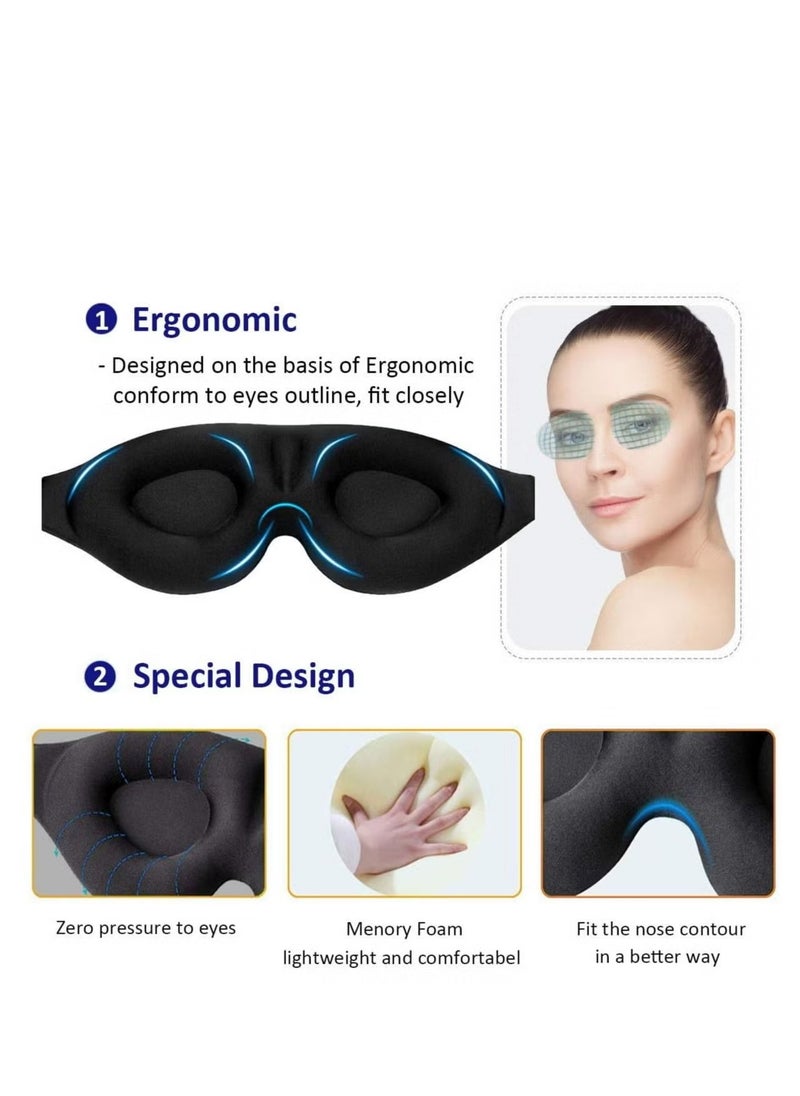 Generic - Sleep Mask for Men Women,3D Contoured Cup Sleeping Mask,Soft Breathable Blackout Blindfold,Travel Eye Cover,Night Sleep Cover with Adjustable Buckle for Side Sleeper Yoga Nap - Image 1