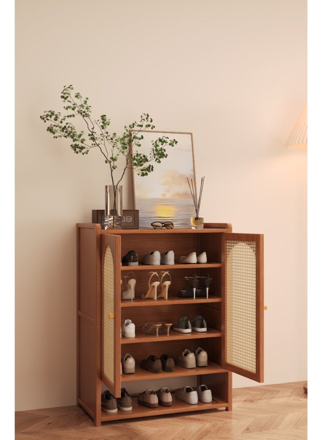 BEST ONE Practical and Stylish Shoe Storage Cabinet Ideal for Maintaining an Organized, Neat, and Attractive Living Space 60x33x82cm Brown 2 Door 6 Layer - Image 3