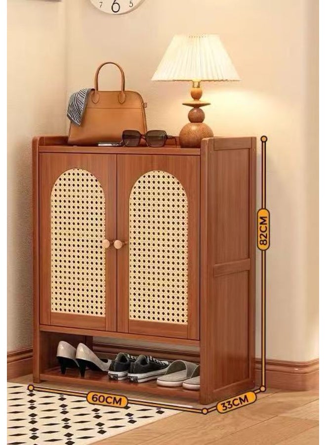 BEST ONE Practical and Stylish Shoe Storage Cabinet Ideal for Maintaining an Organized, Neat, and Attractive Living Space 60x33x82cm Brown 2 Door 6 Layer - Image 2