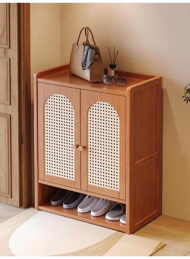 BEST ONE Practical and Stylish Shoe Storage Cabinet Ideal for Maintaining an Organized, Neat, and Attractive Living Space 60x33x82cm Brown 2 Door 6 Layer - Image 1