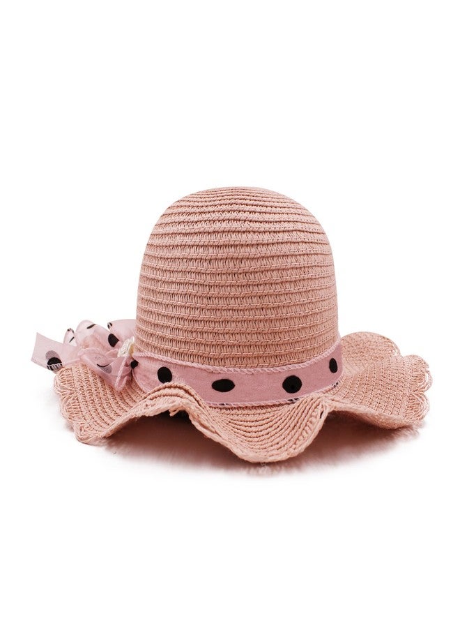 VRITRAZ Breathable Rose with Polka Dot Design Kids Pink Hat for Boys and Girls, Summer Sun Protection, 6 to 14 Years.… - Image 4