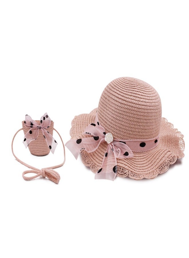 VRITRAZ Breathable Rose with Polka Dot Design Kids Pink Hat for Boys and Girls, Summer Sun Protection, 6 to 14 Years.… - Image 1