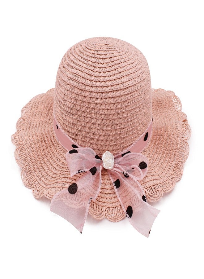 VRITRAZ Breathable Rose with Polka Dot Design Kids Pink Hat for Boys and Girls, Summer Sun Protection, 6 to 14 Years.… - Image 2