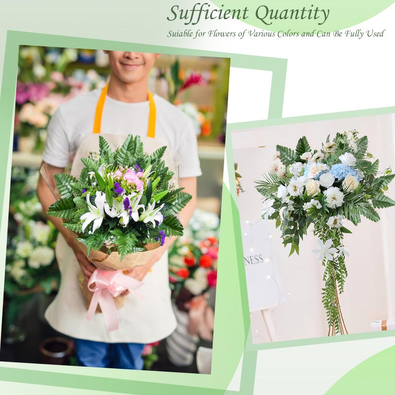 XONOR Artificial Silk Leaf Fern - Artificial Fern Leaves Stem Faux Greenery Plant for Cemetery Grave Headstone Wedding Home Garden Decoration (100Pcs, Dark Green) - Image 5