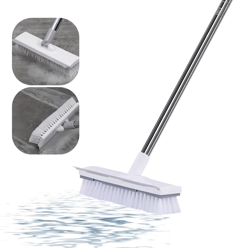 ZVONKO Tiles Cleaner Brush with Long Handle Floor Brush Scrubber Floor Scrubber Squeegee Cleaning Supplies for Bathroom Kitchen Tile Brush for Cleaning - Image 1