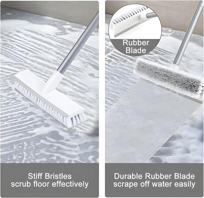 ZVONKO Tiles Cleaner Brush with Long Handle Floor Brush Scrubber Floor Scrubber Squeegee Cleaning Supplies for Bathroom Kitchen Tile Brush for Cleaning - Image 3
