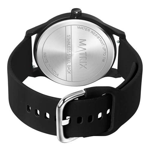 Matrix Minimalist Dial with Softest Silicone Strap Analog Wrist Watch for Men & Boys (Black) - Image 5