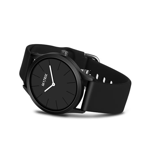 Matrix Minimalist Dial with Softest Silicone Strap Analog Wrist Watch for Men & Boys (Black) - Image 4