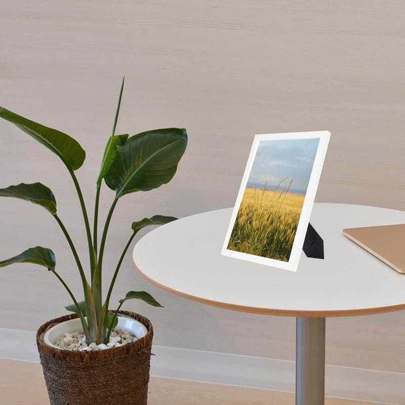 KAIWIN إطار صور KAIWIN أبيض 10 × 15 سم مجموعة من 4 إطارات صور بزجاج أكريليك للتعليق والوقوف، تعليق/وقوف عمودي أو أفقي ثابت ومنقول - Image 3