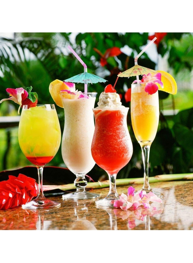 Loquat 100PCS Colourful Umbrella Drinking Straws, Premium Parasol Bendable Party Straws，Birthday Party Decorations Supplies for Drinkware - Image 5