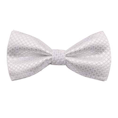 GUCHOL Boys Bow Tie Pocket Square Necktie - 3 Piece Set for Kids with Wedding Praty (White, 1-6 Year) - Image 4