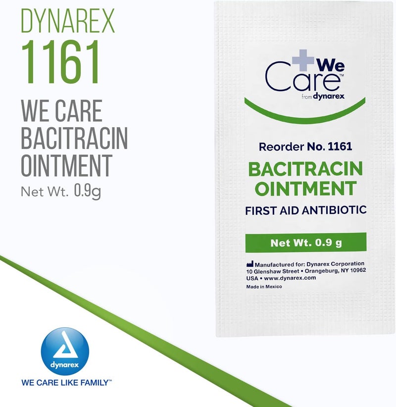 Dynarex Bacitracin Topical Ointment USP  First Response Wound Care Supplies for Minor Cuts Scrapes  Burns  Helps Keep Wounds Clean  1 Box of 144  09g Packets - Image 2