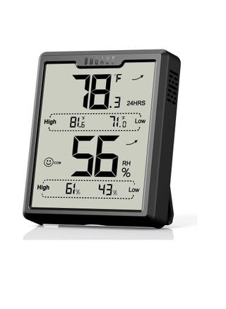 DOQAUS 𝐔𝐩𝐠𝐫𝐚𝐝𝐞𝐝 Digital Hygrometer Room Thermometer Indoor, Humidity Meter with Large LCD Display, Temperature Humidity Monitor with Max Min Records, Black - pzsku/Z7CD1ECA948820C4C5BDCZ/45/_/1724536958/18071cf3-1daf-4bcc-8363-9ec0f57f5697