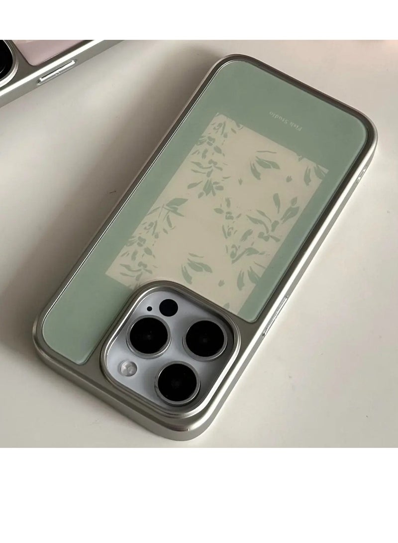 NIBEMINENT Branch Illustration Protective TPU Case Cover For iPhone 16 Pro Max, Green