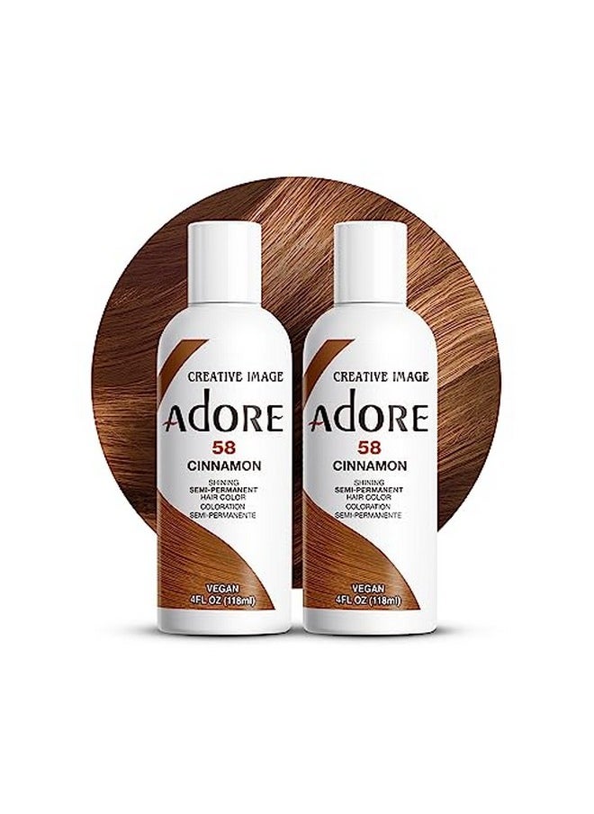 Adore - Dore Semi Permanent Hair Color Vegan And Crueltyfree Hair Dye 4 Fl Oz 058 Cinnamon (Pack Of 2) - Image 1