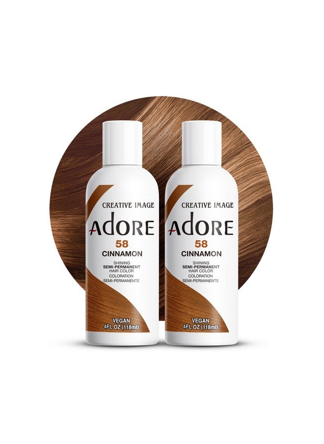 Adore - Dore Semi Permanent Hair Color Vegan And Crueltyfree Hair Dye 4 Fl Oz 058 Cinnamon (Pack Of 2) - Image 1